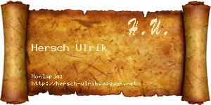 Hersch Ulrik névjegykártya